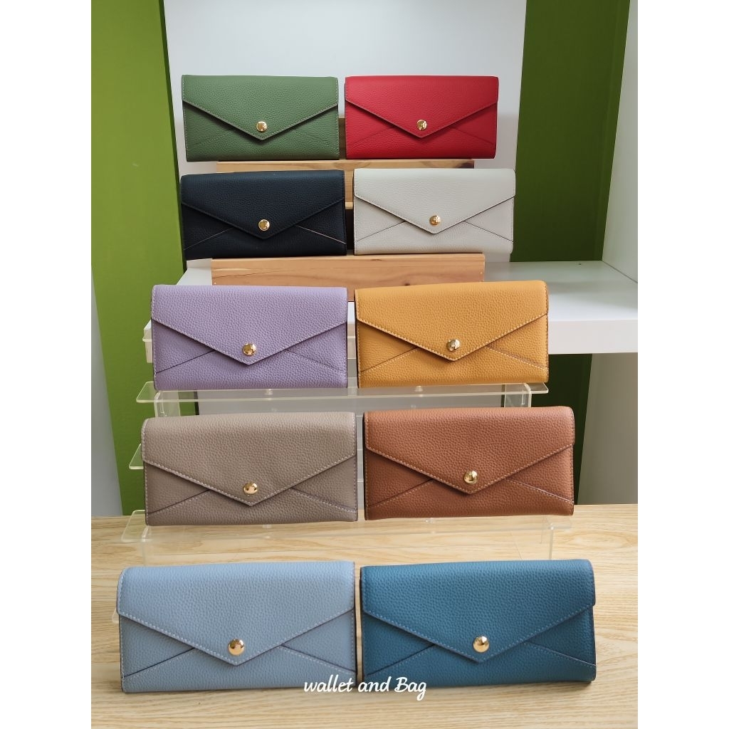 กระเป๋าสตางค์หนังวัวแท้ใบยาวtwo-tone7.5นิ้วพร้อมส่งร้านคนไทย
