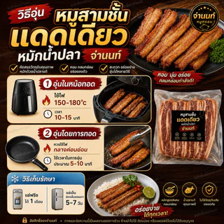 สามชั้นแดดเดียวน้ำปลา จ่านนท์ นุ่มหอมน้ำปลาแท้ พร้อมทอด อร่อยง่าย
