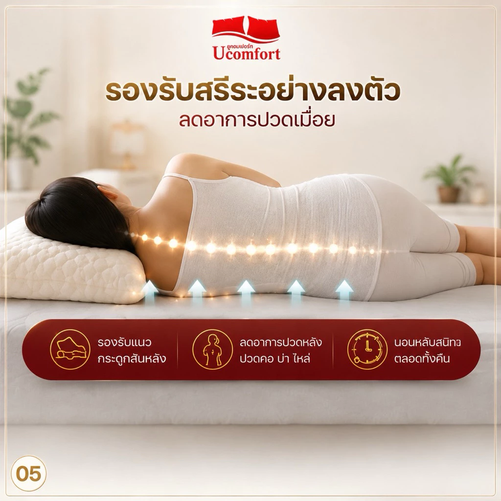 Ucomfort ที่นอนสูญญากาศ ยางพารา รุ่น TOP LATEX ส่งฟรี thumbnail 5