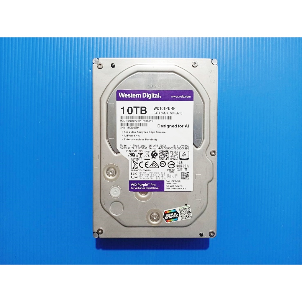 HDD CCTV WD PURPLE PRO 10TB ( 7200RPM, 256MB, SATA-3, WD101PURP ) สินค้ามือ 2 เหลือประกันศูนย์ 26 เด