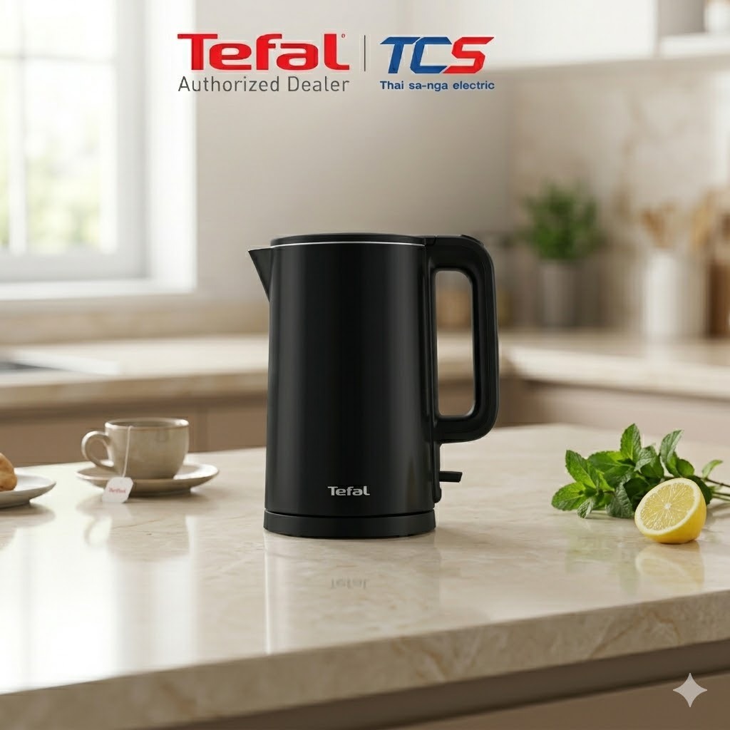 Tefal กาต้มน้ำไฟฟ้า รุ่น KO1408E0 Thermo Protect 1500W ความจุ 1.5 ลิตร สีดำ รับประกัน 2ปี