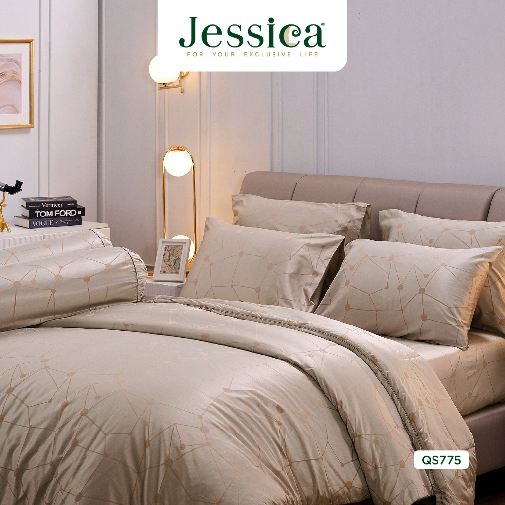 Jessica Jacquard Silk Shine 500 เส้นด้าย QS775 ชุดเครื่องนอน ผ้าปูที่นอน ผ้าห่มนวม ผ้าทอลายเรียบหรู สามารถป้องกันไรฝุ่น