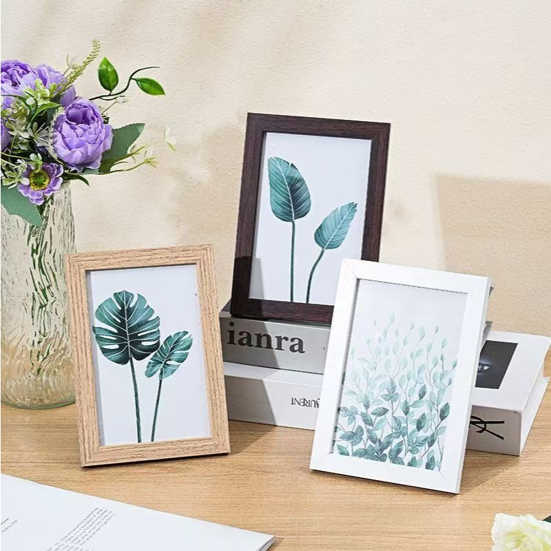 กรอบรูปไม้ กรอบรูป 6นิ้ว 7นิ้ว กรอบรูปไม้เนื้อแข็ง มีแผ่นพลาสติกใส DIY แต่งบ้าน