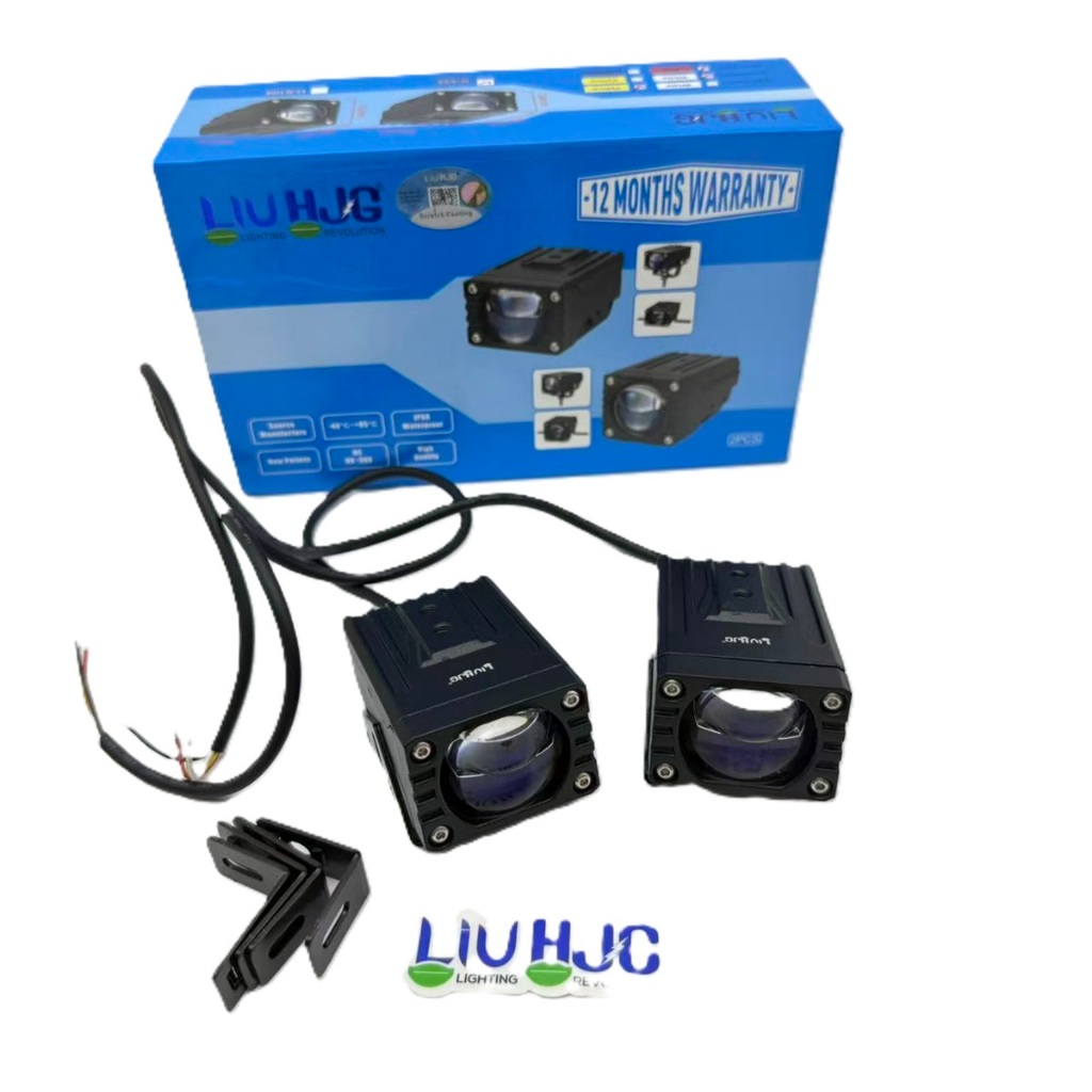 HS92/HS99 ไฟหน้ารถสำหรับไฟสีเหลืองและสีขาว LED ไฟสําหรับสปอตไลท์ รถจักรยานยนต์ 2 ไฟ LED เลเซอร์ 1