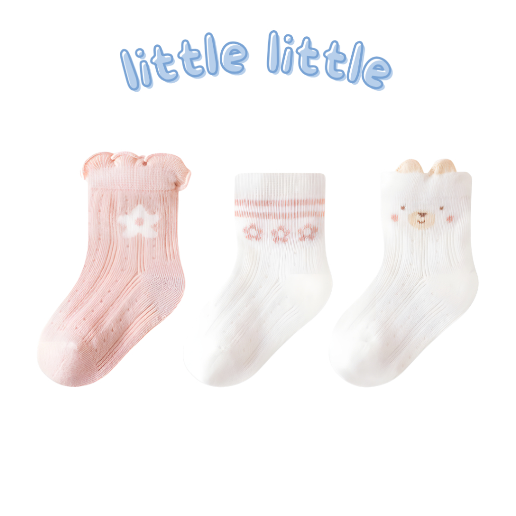 little little - ถุงเท้าเด็กน่ารัก ถุงเท้าเด็กแบบบาง ถุงเท้าเด็กตาข่าย ถุงเท้าเด็กอ่อน ถุงเท้าเด็กแรกเกิด เนื้อผ้านุ่ม