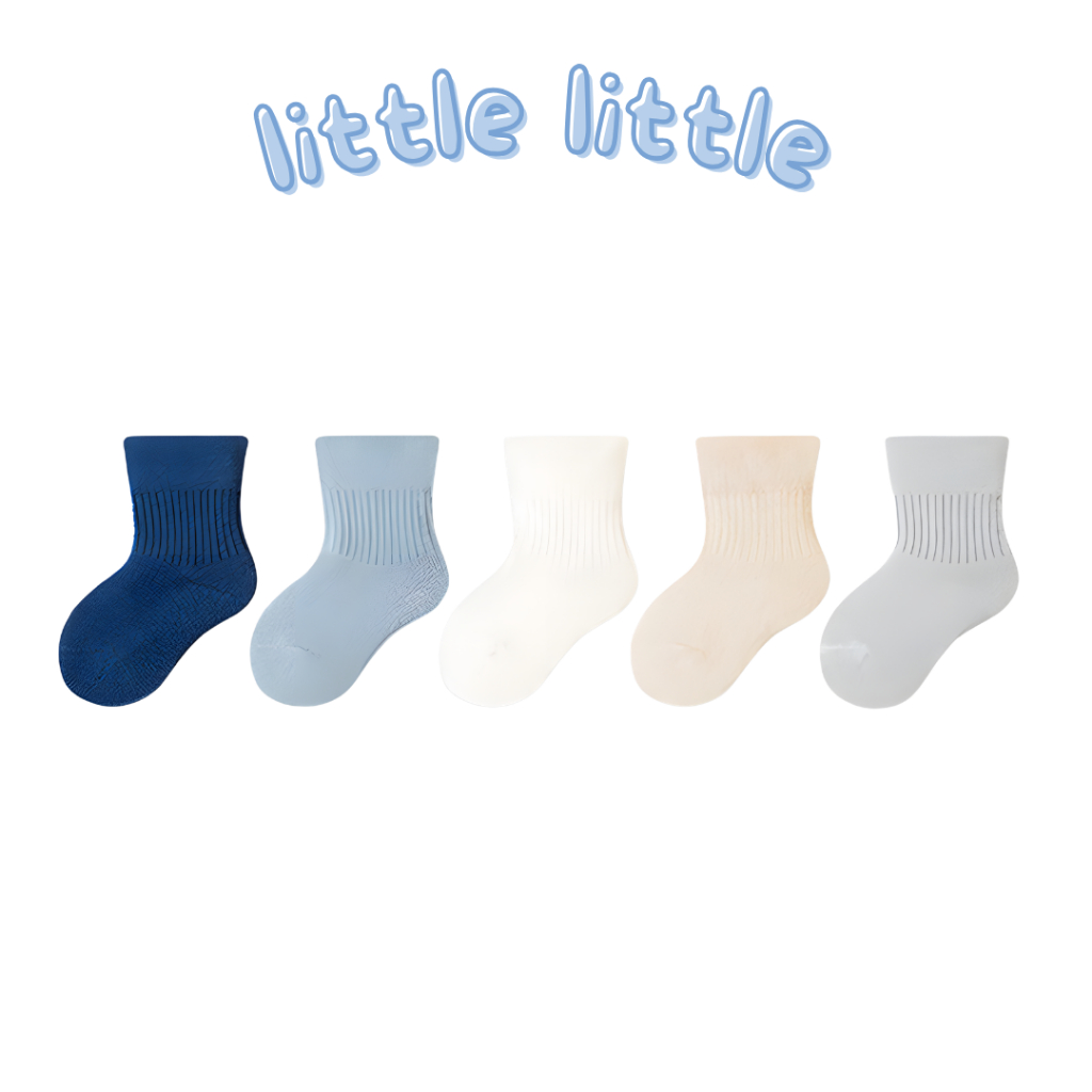 little little - ถุงเท้าเด็กกลางข้อ ถุงเท้าเด็กสีพื้น ถุงเท้าเด็กอ่อน ถุงเท้าเด็กแรกเกิด ถุงเท้าเด็กผ้าฝ้าย เนื้อนุ่ม