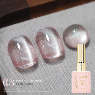 Nawoelite สีทาเล็บเจล cat eye สีทาเล็บ สีเจลเล็บแมวเหมียว ใหม่ล่าสุด 6 สีสวยเรืองแสง ทาแล้วใสเบา ไม่บาดมือ ใช้ง่ายมากๆ