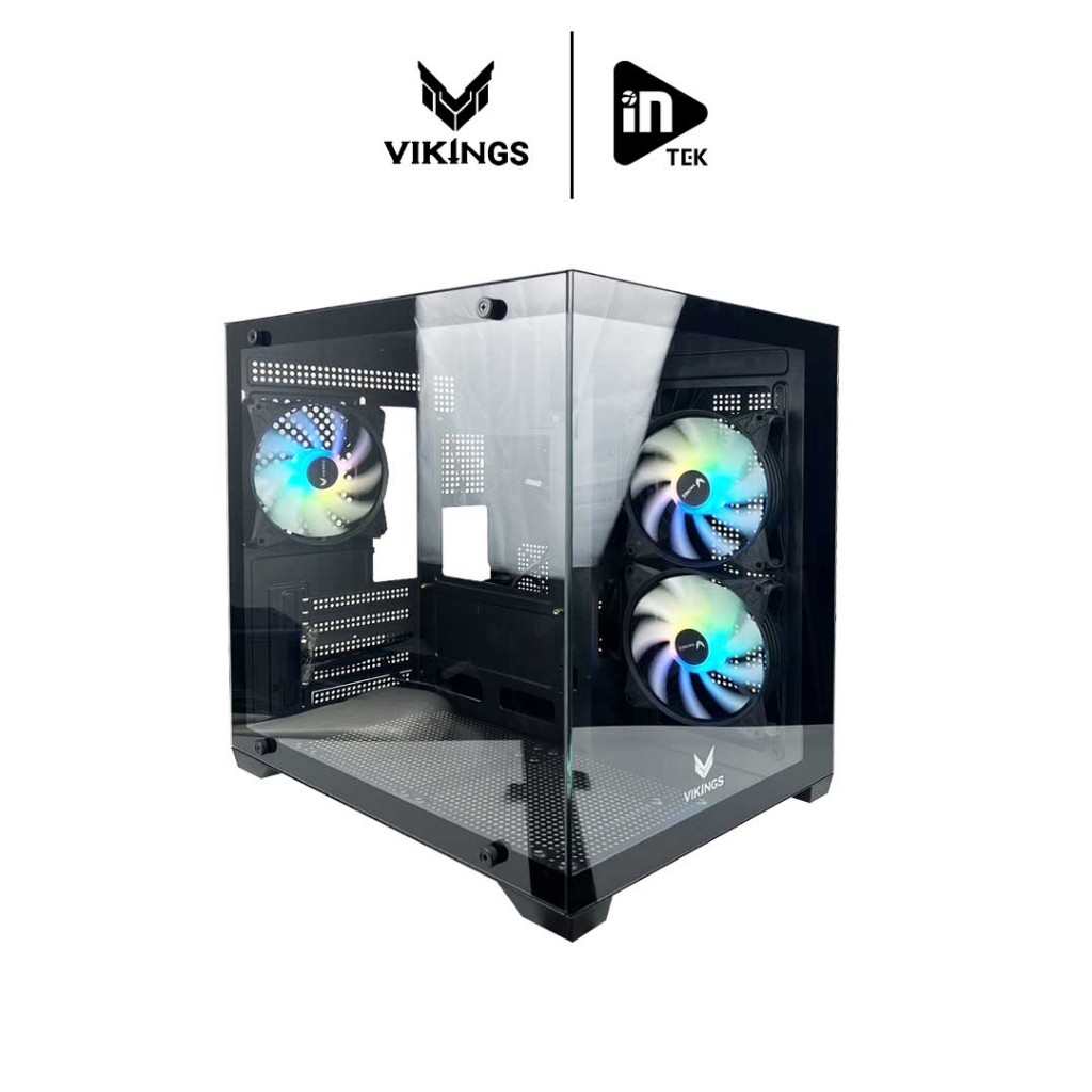 VIKINGS N275 LODON BLACK mATX CASE  เคสคอมพิวเตอร์ เคสมีไฟ RGB  HITECH CONNECT