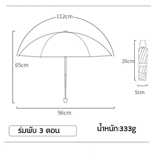 ร่มลายจุดสีกาแฟนอ่อน ทนทัน ร่มกันแดดกันยูวีกันฝนกันแดด สวยงาม พกพาสะดวก