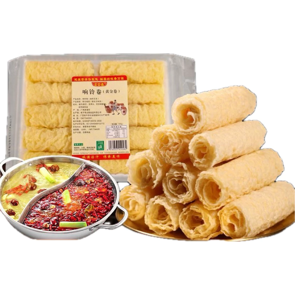 RS.K0021ฟองเต้าหู้ม่วนทอดขนาด120gบรรจุ10ม้วนกินกับชาบูหม่าล่าเต้าหู้ม่วน