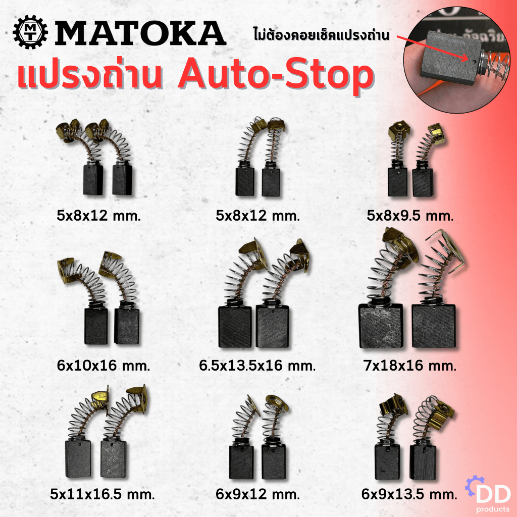 Matoka แปรงถ่าน Auto Stop (1แผง=2ชิ้น)