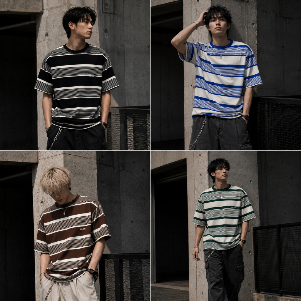 Best Seller SO.ON ✦ Striped รวมเสื้อลายทางคอกลมทรงลำลองที่ขายดีที่สุด ทรงเสื้อแบบโอเวอร์ไซส์ ที่ต้องมีติดตู้