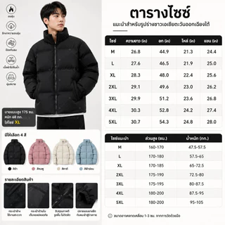 CONDOR.R เสื้อแจ็คเก็ตขนเป็ดผู้ชาย ปกสูง กันหนาวได้ดี เนื้อผ้าคุณภาพ ใส่สบาย มี 4 สีให้เลือก สีดำ/ฟ้า/ครีม/ชมพู
