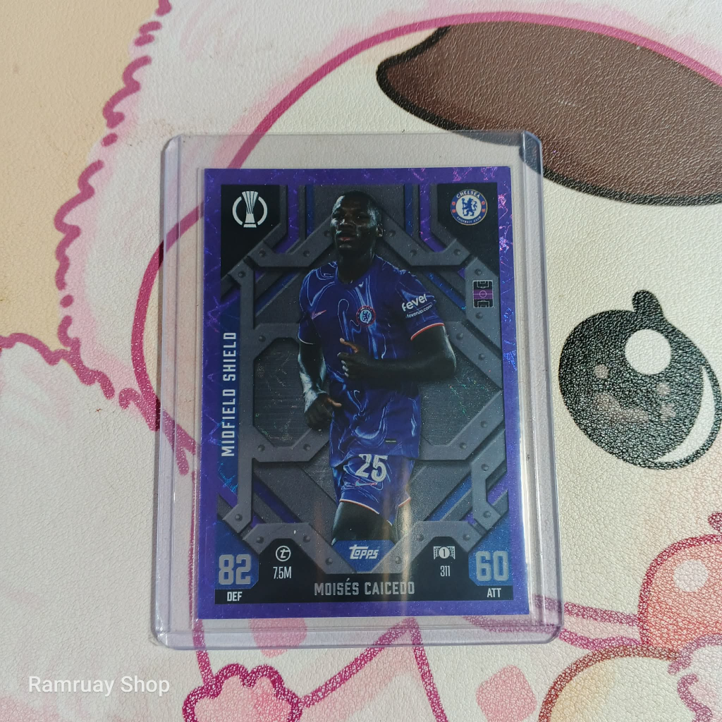 Topps การ์ดนักบอล Chelsea Moises Caicedo Midfield Shield Match Attax 2024-2025 ของแท้ ส่งไว