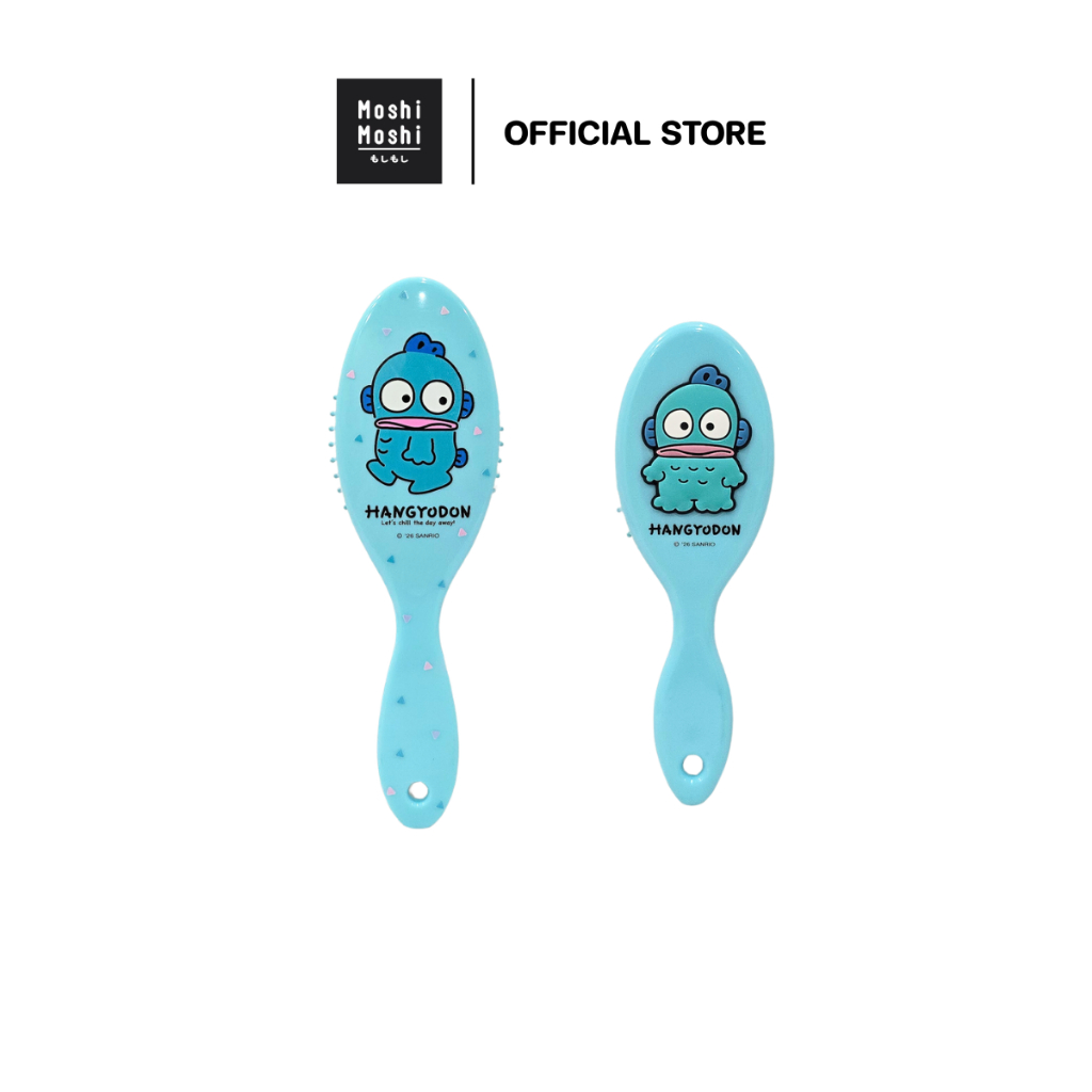 Moshi Moshi Hair Brush หวีแปรง หวีแปรงผม หวีพกพา ลาย Hangyodon ลิขสิทธิ์แท้จากค่าย Sanrio รุ่น 6100008166-8167