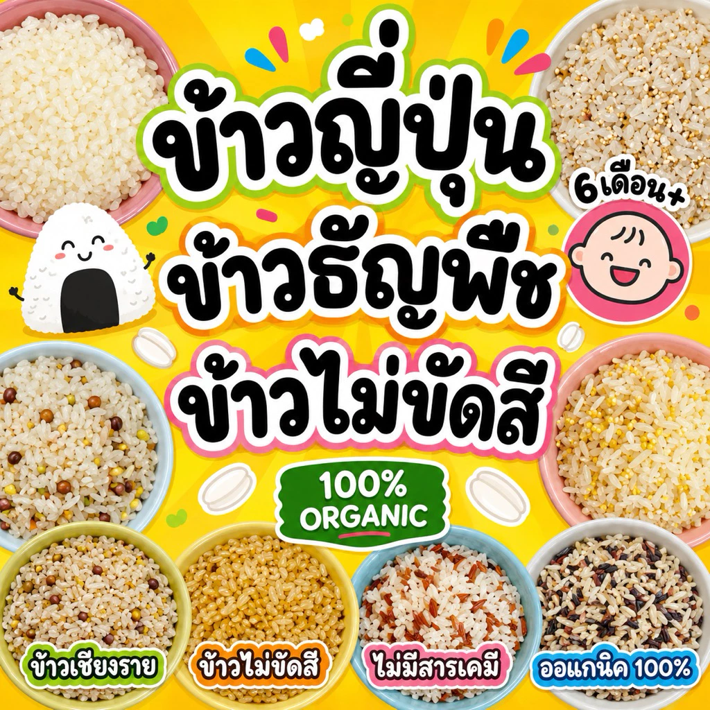 รวมข้าวออแกนิค 100% สำหรับเด็ก 6 เดือนขึ้นไป ข้าวจังหวัดเชียงราย