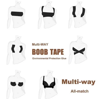 Boob Tape เทปแปะหน้าอก กาวทางการแพทย์ ไร้โครง มองไม่เห็น ติดทนนาน ยกกระชับ กันน้ำ กันเหงื่อ ใส่เสื้อเปิดหลัง-ชุดเกาะอกได