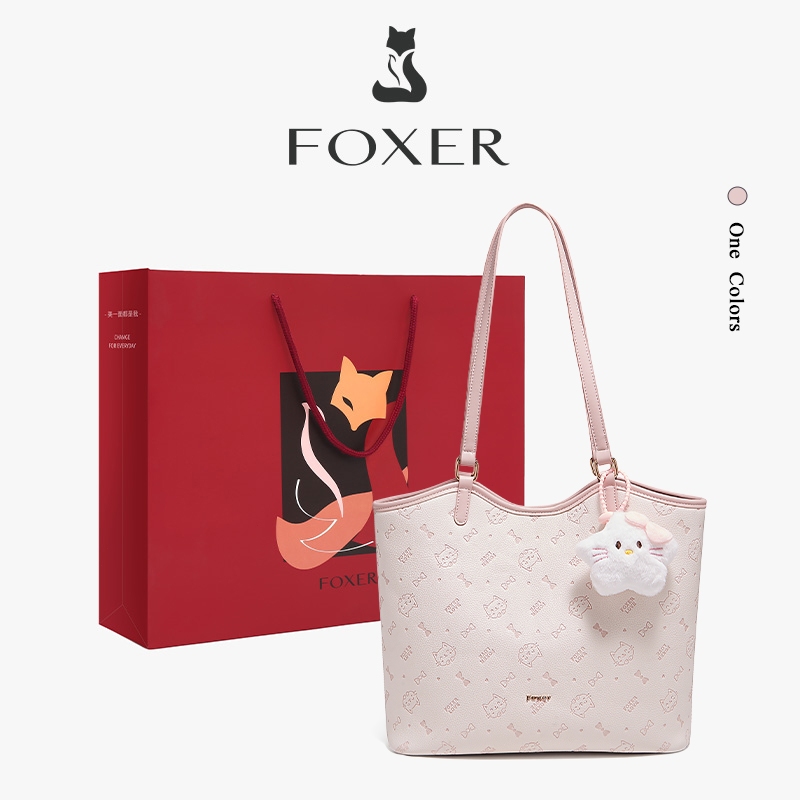 FOXER กระเป๋าถือสะพายไหล่ขนาดใหญ่ เหมาะสำหรับการเดินทางไปทำงานและใช้ในชีวิตประจำวัน สามารถใส่โน้ตบุ๊กขนาด 11 นิ้ว