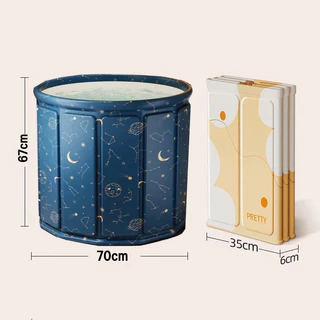 อ่างอาบน้ำ อ่างแช่น้ำ ขนาด 65x70cm อ่างแช่น้ำสำหรับผู้ใหญ่/เด็กพับได้ อ่างสปา อ่างซาวน่า สำหรับผู้ใหญ่ เด็กพับได้ 4 ลาย