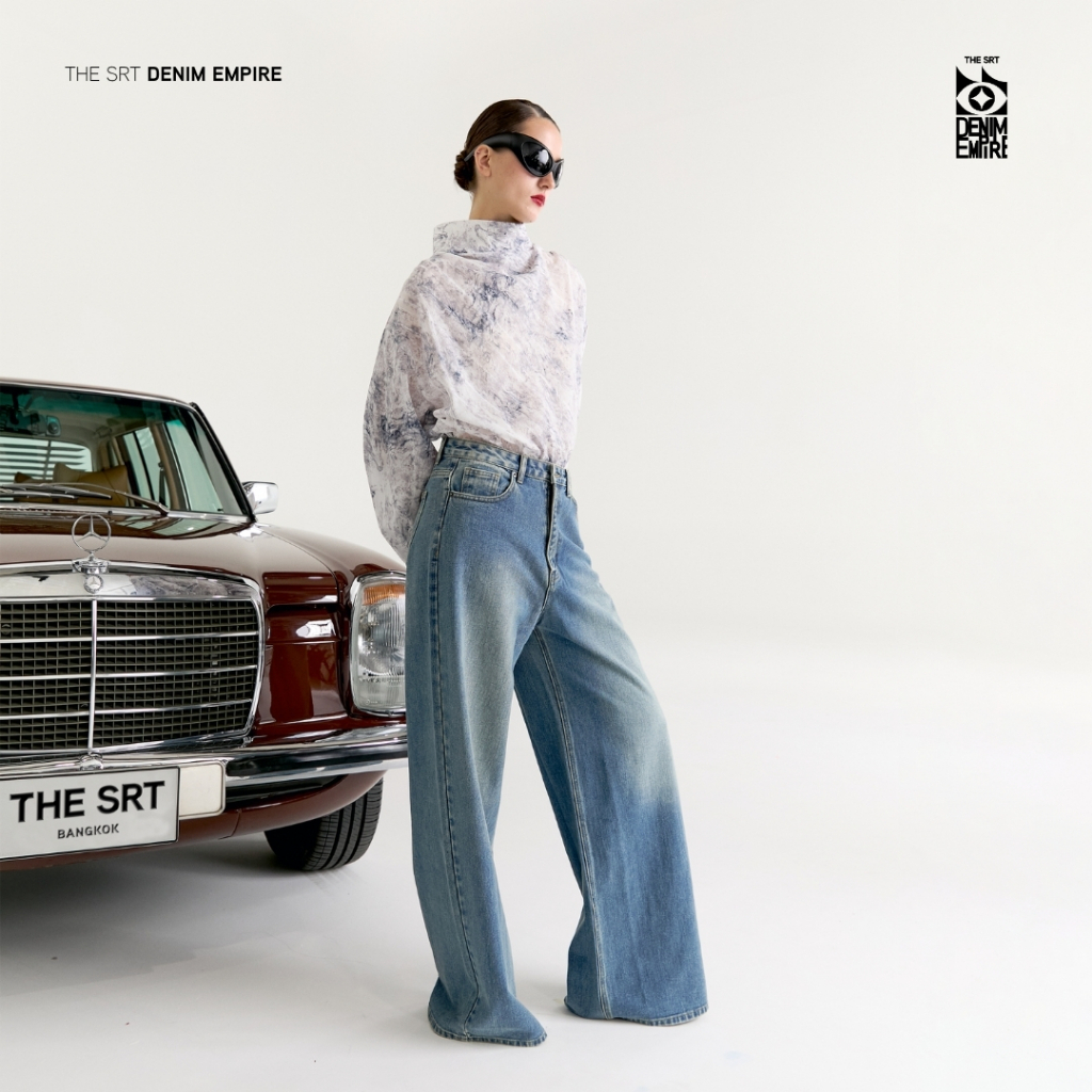 The SRT (TPN334) C1 Straight Empire Jeans กางเกงผ้าเดนิม เอวต่ำ ทรงตรง — صورة 5