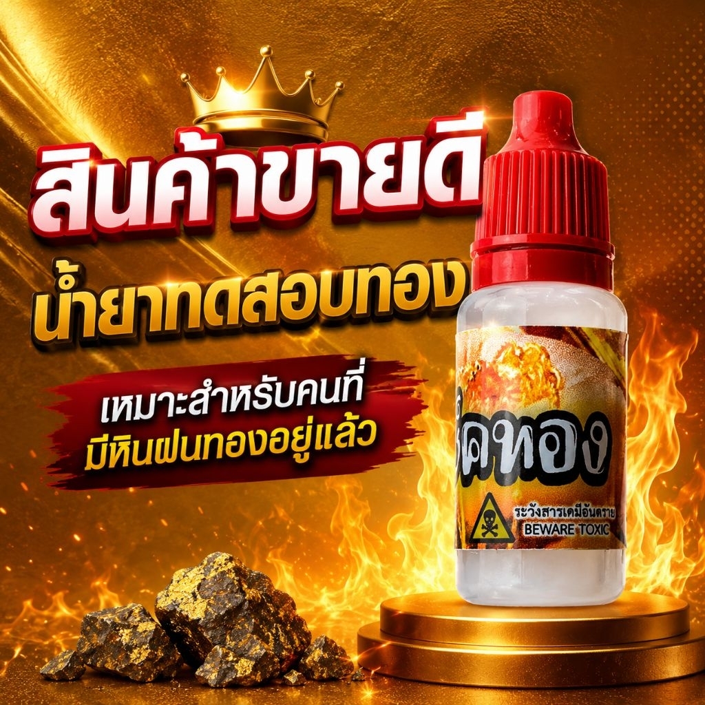 น้ำยาทดสอบทอง 10 ML 1 ขวด (ไม่มีหิน)  เหมาะสำหรับคนที่ต้องการซื้อน้ำยาอย่างเดียว
