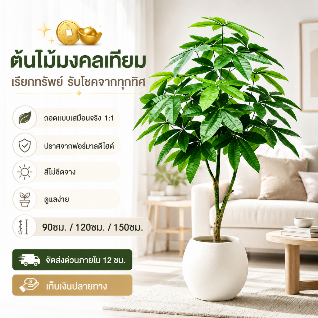 🌲ต้นไม้มงคลปลอม 🌲ต้นไม้ปลอม ต้นไม้ประดิษฐ์ ต้นไม้ปลอมใหญ่  เสริมฮวงจุ้ย แต่งบ้าน ออฟฟิศ ร้านค้า สวยเหมือนจริง