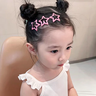 ชุดกิ๊บติดผมรูปดาววิบวับ 6 ชิ้น น่ารักและมีสไตล์ กิ๊บติดผมรูปดาวสำหรับติดผมหน้าม้าของเด็กผู้หญิง