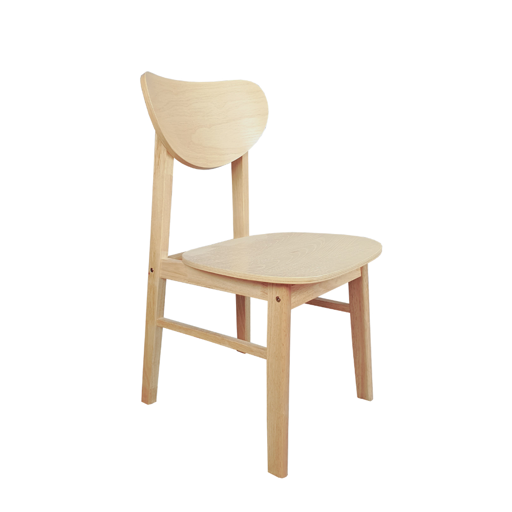 Evergreen Furniture เก้าอี้ไม้ยางพารา เก้าอี้กินข้าว สไตล์เรียบหรู มี 2 สีให้เลือก SB