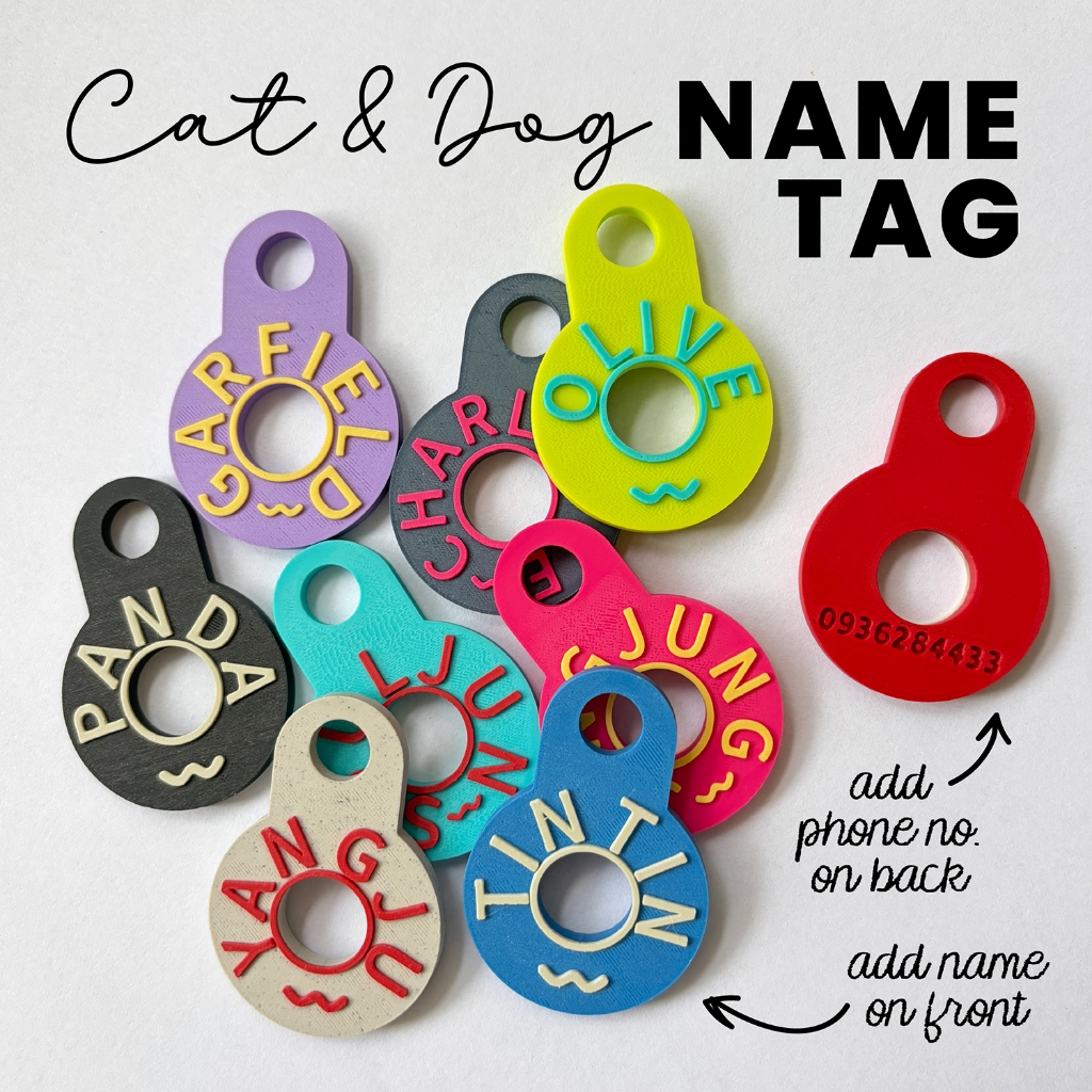 ป้ายชื่อสัตว์เลี้ยง สลักชื่อและเบอร์โทรฟรี Pet Name Tag แบรนด์ TA.THA.TA รุ่น Round N Round