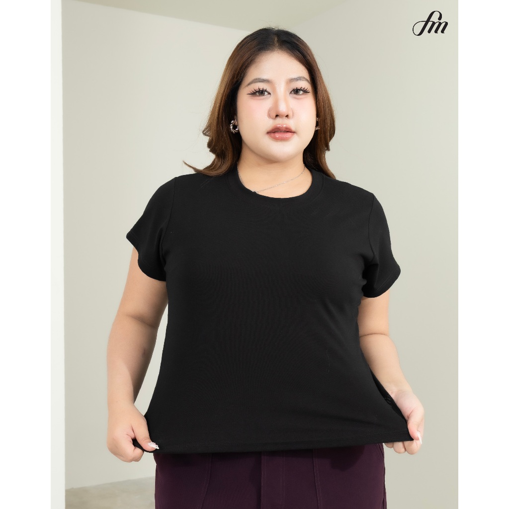 FAMOUS O BABY TEE เสื้อคอกลมสีพื้น #FMBL-G2T052