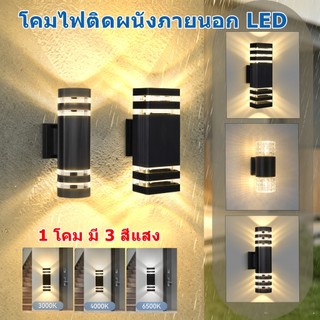 โคมไฟติดผนัง LED โคมไฟนอกบ้าน ไฟติดผนัง กันน้ำ IP67 หลอดไฟ E27 ไฟสวน ไฟตกแต่งภายนอก สวนกลางแจ้ง ตกแต่งทางเดิน