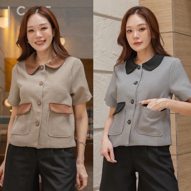 POI เสื้อสูทชิโนริคอปกลายถักทอพรีเมี่ยม C005D7