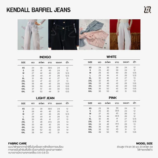 CHUUCHOP - (XS-6XL) Kendall Barrel Jeans กางเกงยีนส์ขายาวทรงบอลลูน ป้ายหนังกลับ(C8417)