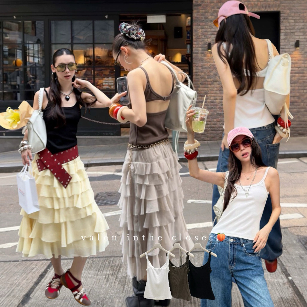 ส่งด่วน 🛵 #26T226 𝗟𝗨𝗡𝗔 𝗕𝗔𝗖𝗞𝗟𝗘𝗦𝗦 𝗧𝗢𝗣 เสื้อกล้ามยืนหนึ่ง เรียบแต่โก้ แอบแซ่บด้วยดีเทลตะขอปรับด้านหลัง MMFISH