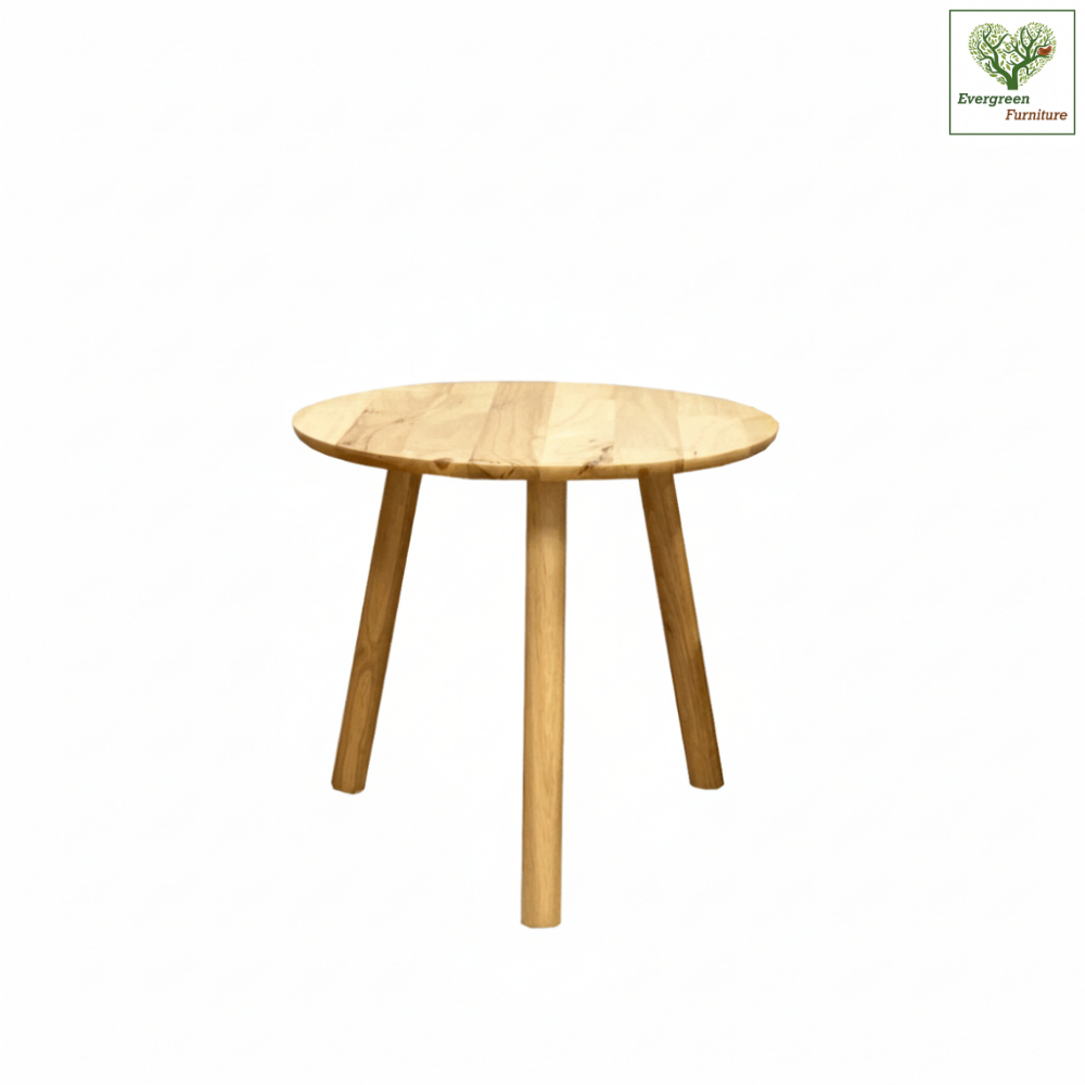 Evergreen Furniture โต๊ะกลางโซฟาสไตล์โมเดิร์น โต๊ะห้องรับแขกสไตล์มินิมอล วางข้างโซฟา โต๊ะกลม โต๊ะนั่งพื้น ยางพารา 100%
