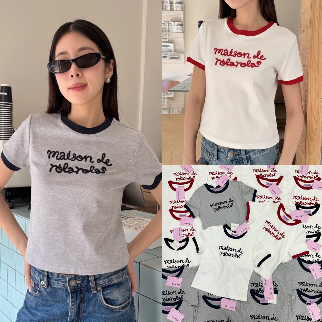 🍊 VL 5280 เสื้อยืดแขนสั้น ตัดขอบสี ผ้าดีใส่สบาย งานน่ารัก สวยค่า