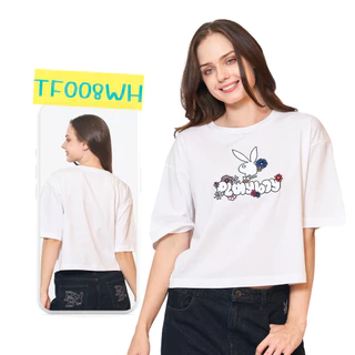 PLAYBOY 06PB เสื้อCROP เสื้อผ้าผู้หญิง/เสื้อ/เสื้อยืดทรงครอบ P1WT265TF020 P1WT265TF036 P1WT269TF008