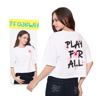 PLAYBOY 06PB เสื้อCROP เสื้อผ้าผู้หญิง/เสื้อ/เสื้อยืดทรงครอบ P1WT265TF020 P1WT265TF036 P1WT269TF008