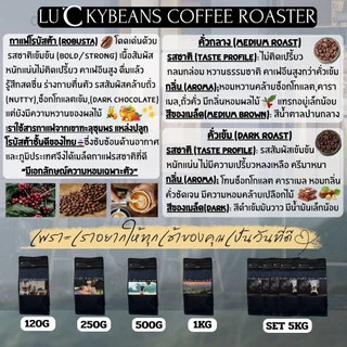 กาเเฟโรบัสต้า เขาทะลุชุมพร 1กิโลกรัม ORGANIC100% คั่วใหม่ทุกวัน รับประกันน้ำหนักทุกถุง