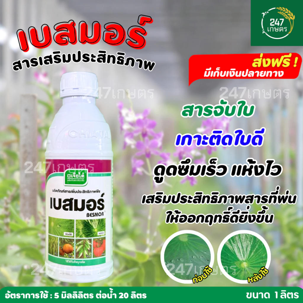 เบสมอร์ 1 ลิตร สารจับใบ สารเสริมประสิทธิภาพ จากเจียไต๋