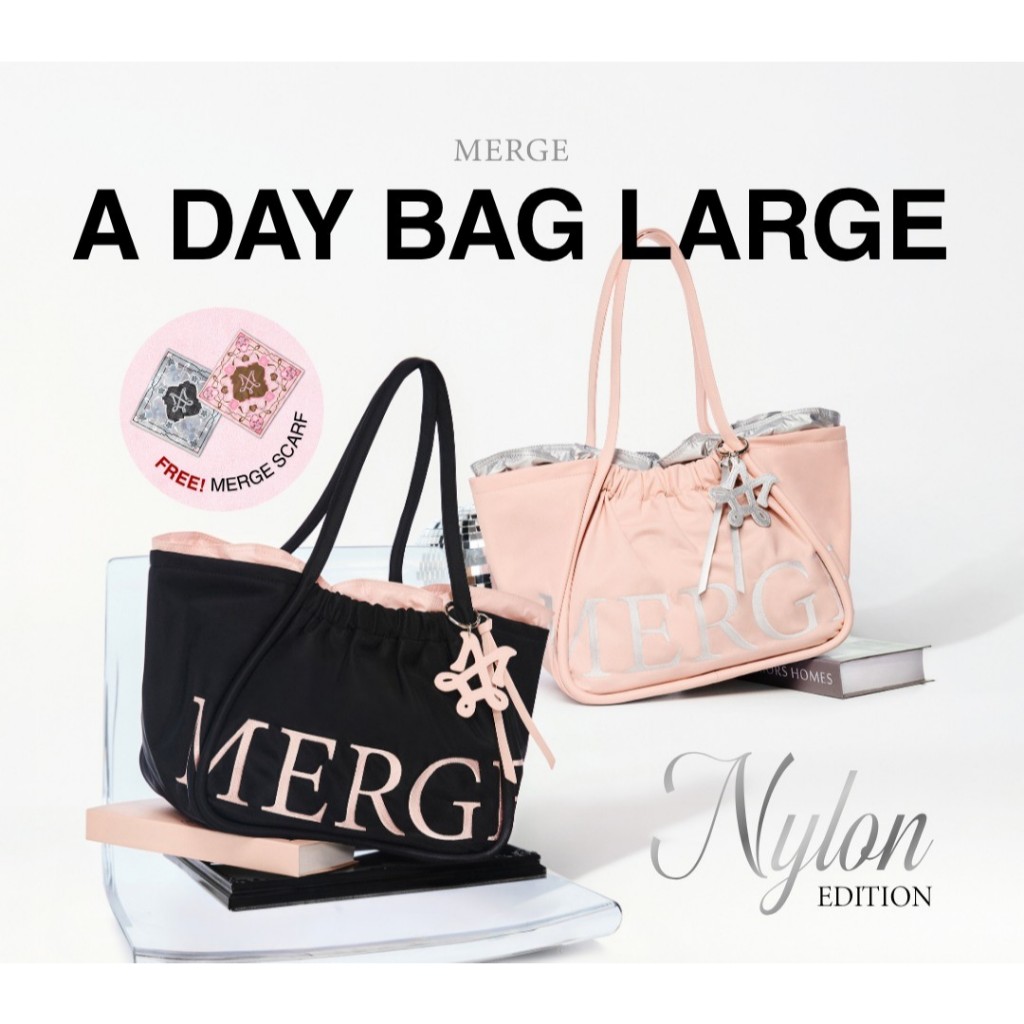 (พร้อมส่ง แท้ 💯) ใหม่! กระเป๋า Merge รุ่น A Day Bag Large (ขนาด L) รับฟรี Merge Scarf มูลค่า 790.- (ทุกออเดอร์)