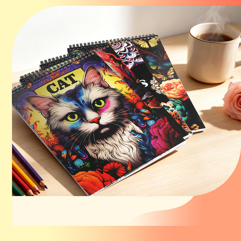 MW สมุดวาดรูป สมุดสเก็ตภาพ Sketchbook ปกแข็ง A4กระดาษหนา 160 GSM สไตล์เรโทร แบบมืออาชีพ อุปกรณ์การเรียนศิลปะ