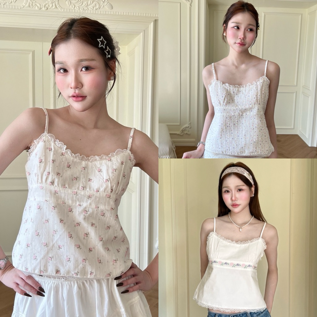 Cintage♡ CT2200 สายเดี่ยวระบายลูกไม้Lyla14 💕