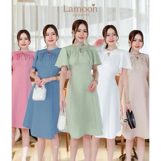 [พร้อมส่ง]Beauty dress เดรสออกงานดีเทลคอผูกโบว์ ป้าย VERA ชุดไปงานแต่ง ชุดไปคาเฟ่ by Lamoon apparel