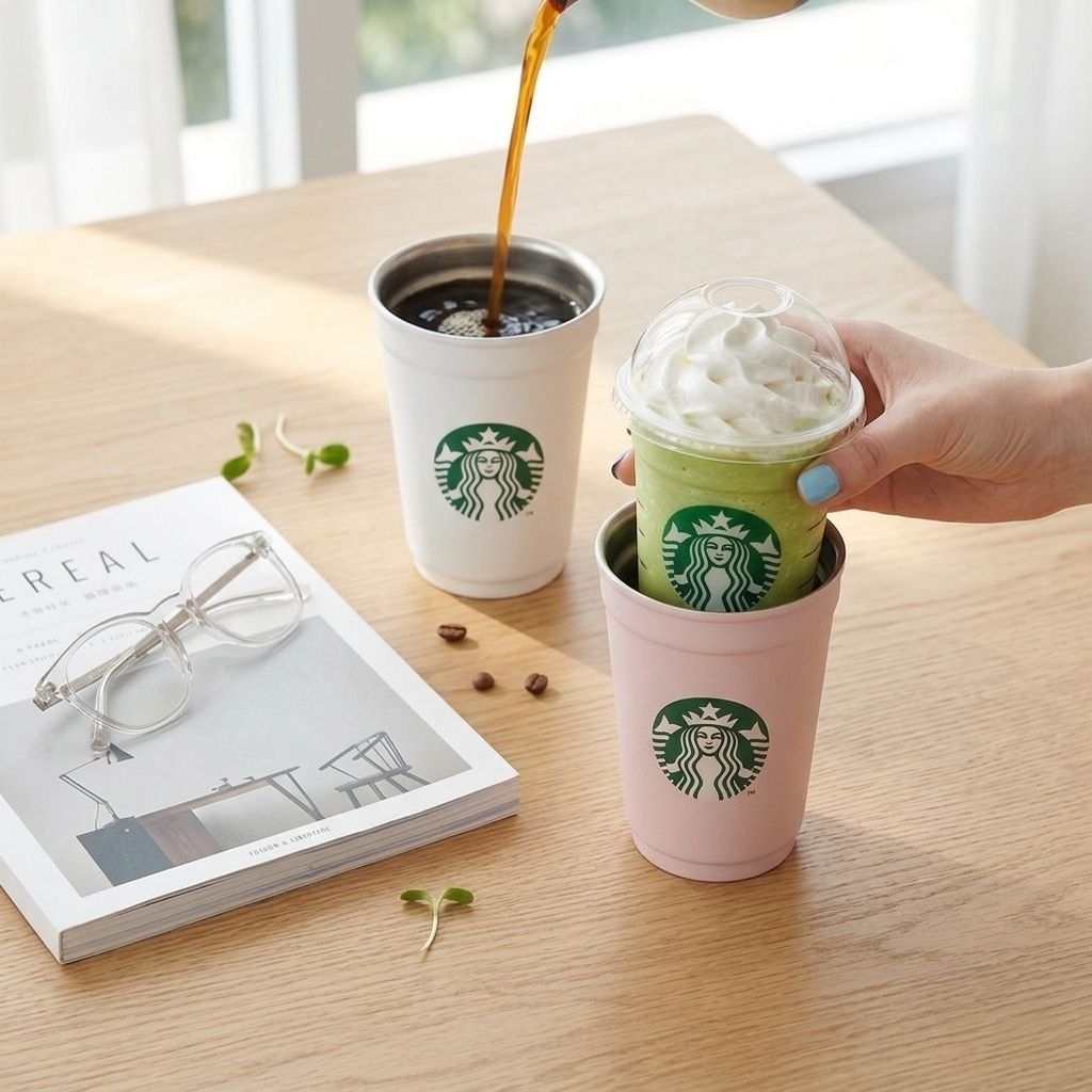 🇯🇵​[ของแท้/พร้อมส่ง] Starbucks 2-Way Stainless Steel Cup/Holder (12oz) 🌸 Sakura 2026 & ⚪️ 30th Anniversary Japan Restock