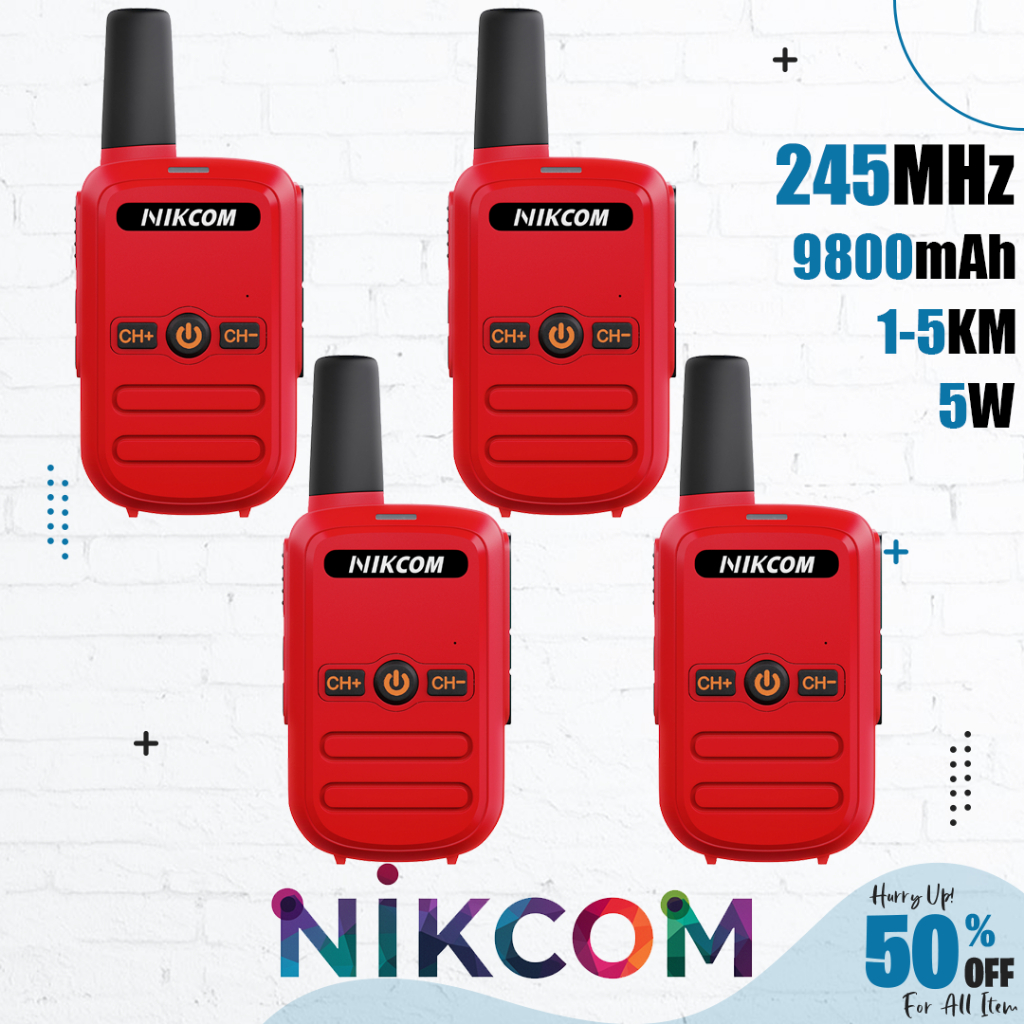 245MHz Walkies Talkie NIKCOM C51 วิทยุ สื่อสาร 16 ช่องเพื่อสลับได้อย่างอิสระ ความถี่สัญญาณแอนะล็อกสำหรับการใช้งานพลเรือน