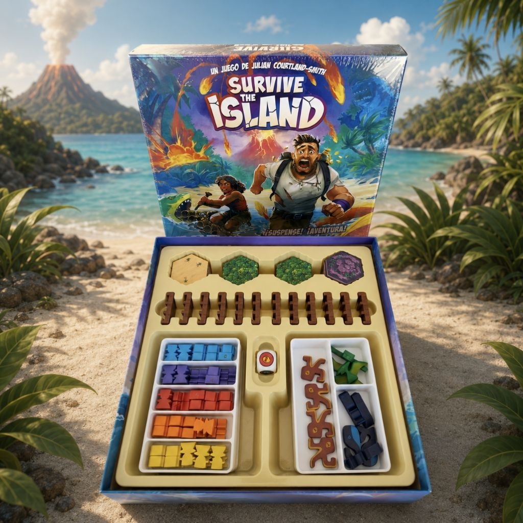 ​🌋 [3D Print] Insert & Organizer บอร์ดเกม Survive the Island (หลบหนีข้ามมหาสมุทร) วัสดุ PETG แข็งแรง (ไม่รวมตัวเกม)