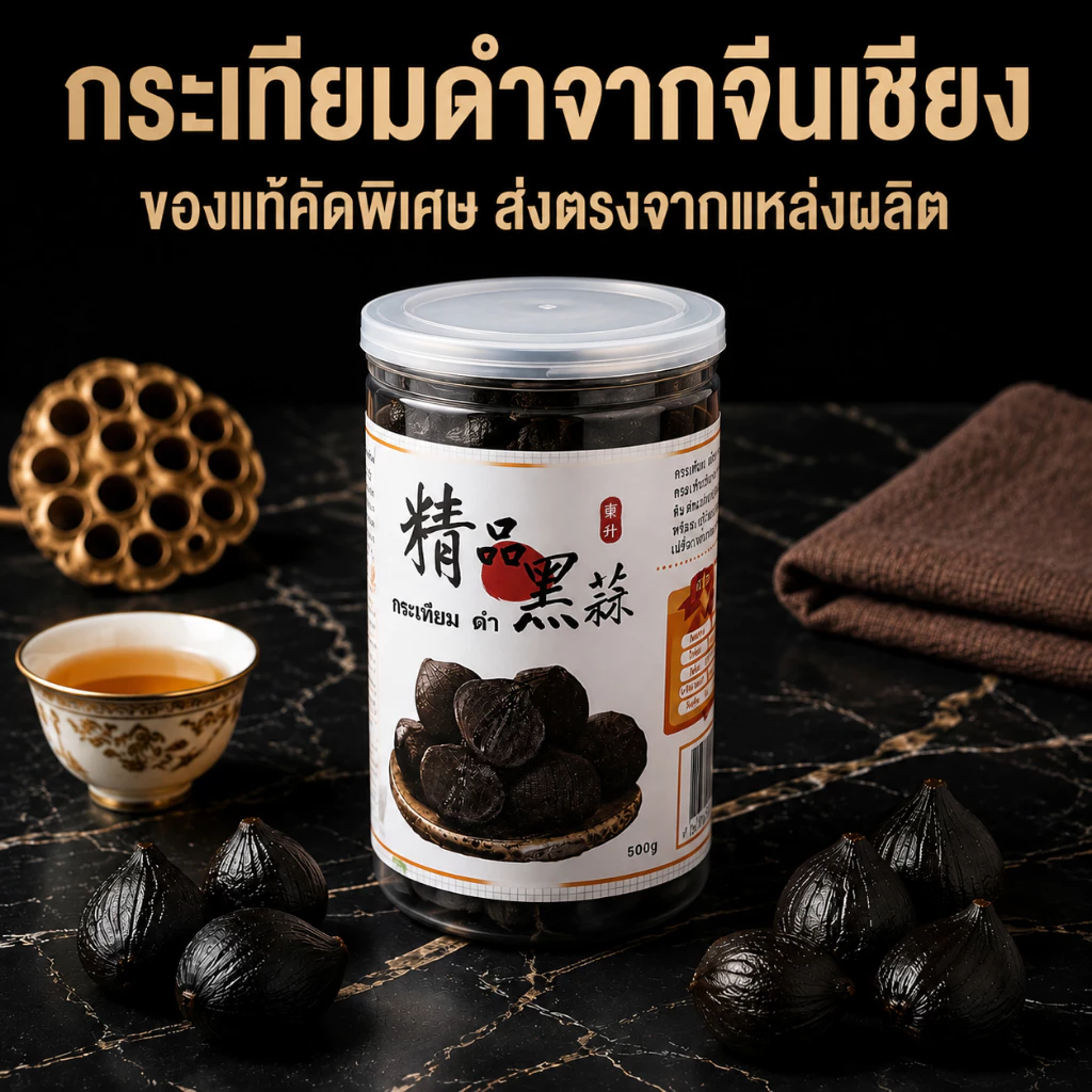 กระเทียมดำปอกเปลือก 500g พร้อมทาน แบบกลีบ คุ้มค่า