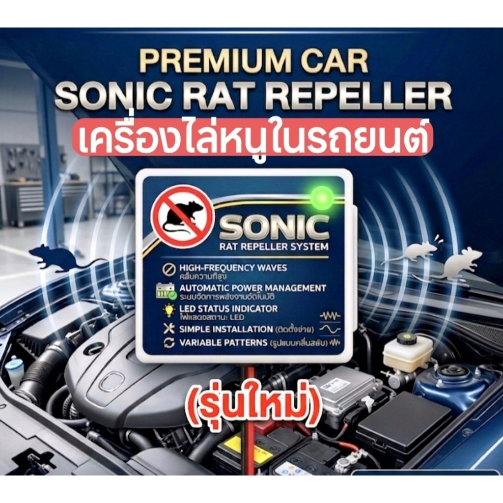 (NEW)เครื่องไล่หนูรถยนต์ในห้องเครื่อง SONIC
