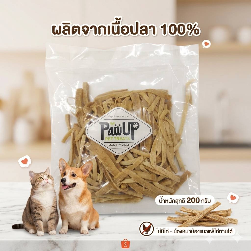 เศษสติ๊กปลา ขนมสุนัขและขนมแมว 200กรัม